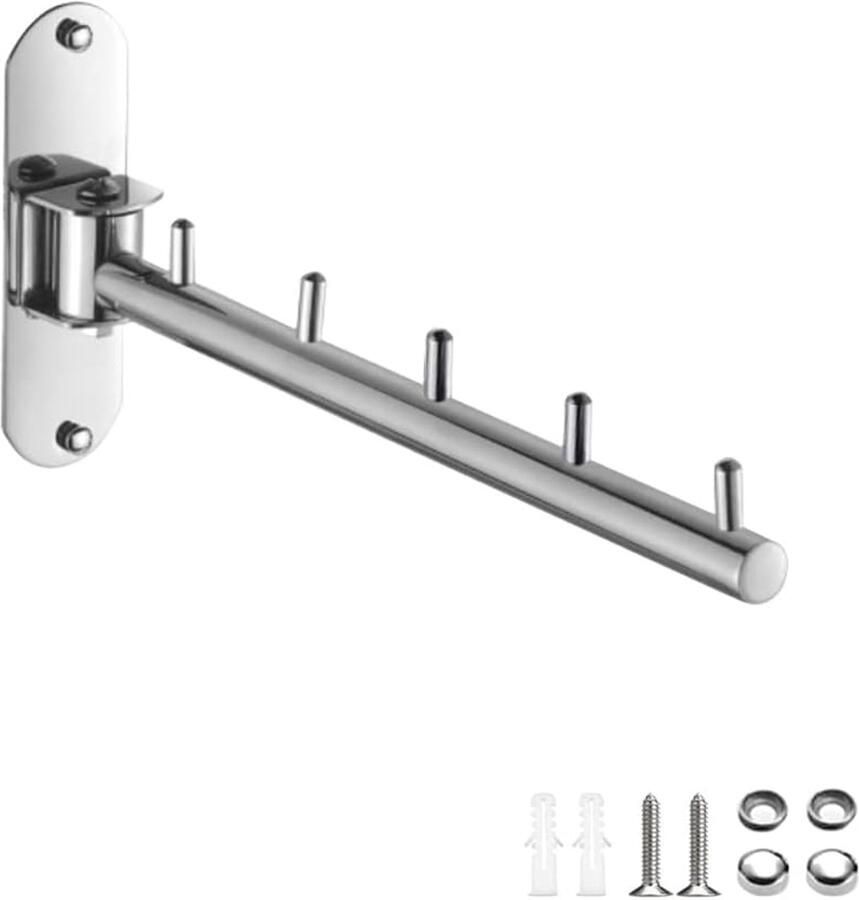 Roestvrijstalen kledinghaak draaibaar inklapbaar