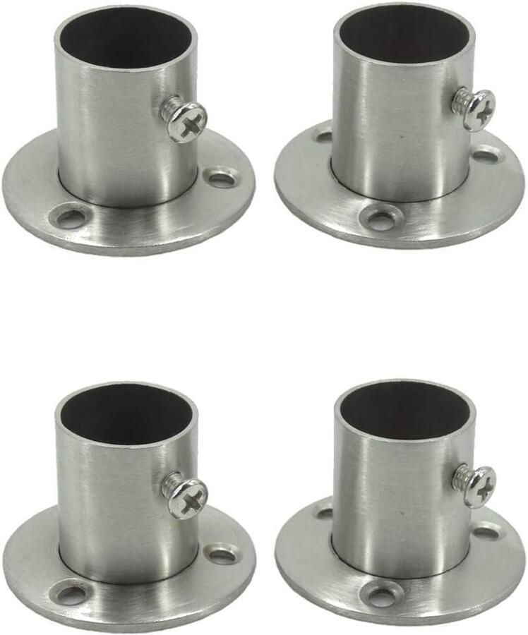 Roestvrijstalen kledingstanghouder verstelbaar set van 4 22 mm roestvrij