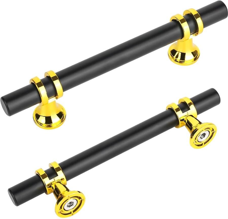 Roestvrijstalen meubelgrepen vintage design set van 6 zwart