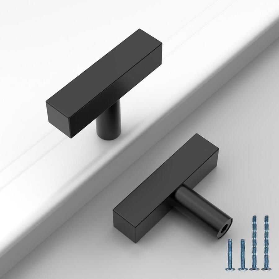 Roestvrijstalen meubelknoppen 25 stuks Zwart Geschikt voor kast en lade