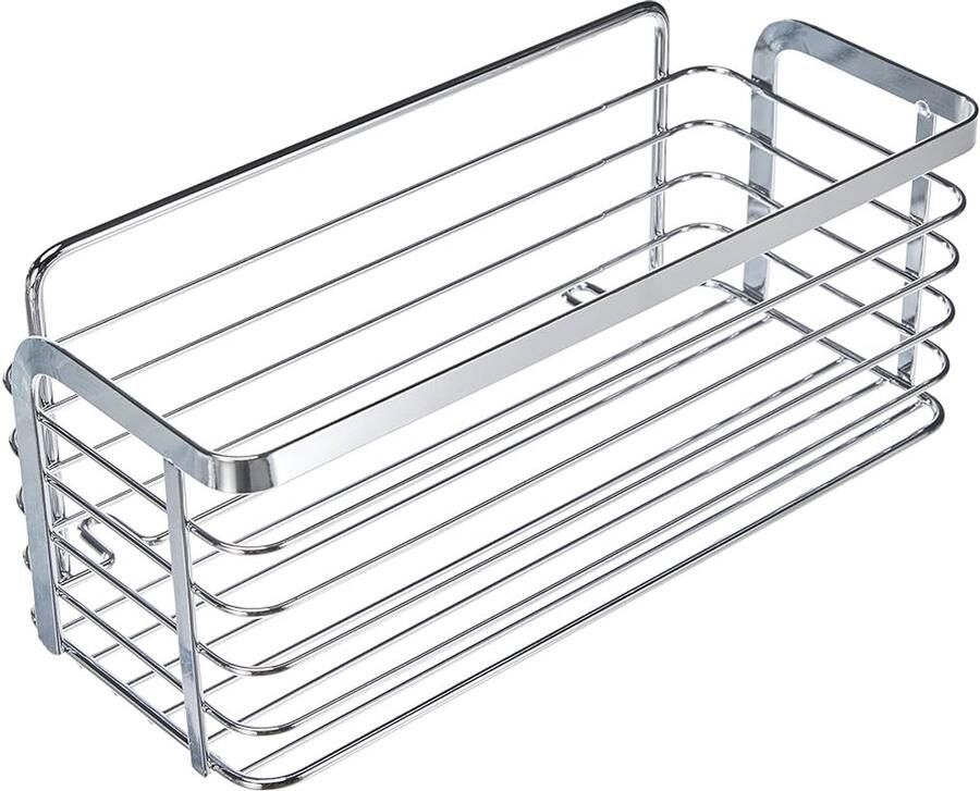 Roestvrijstalen opbergmand voor badkamer extra opbergruimte zilver 1 stuk