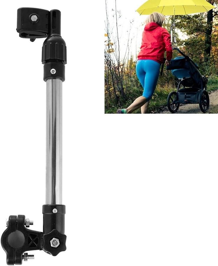 Roestvrijstalen Paraplubak Intrekbare Parapluhouder voor Kinderwagen Telescopische Neerwaartse Aanpassing Past op een Stuur van 08-1 Inch