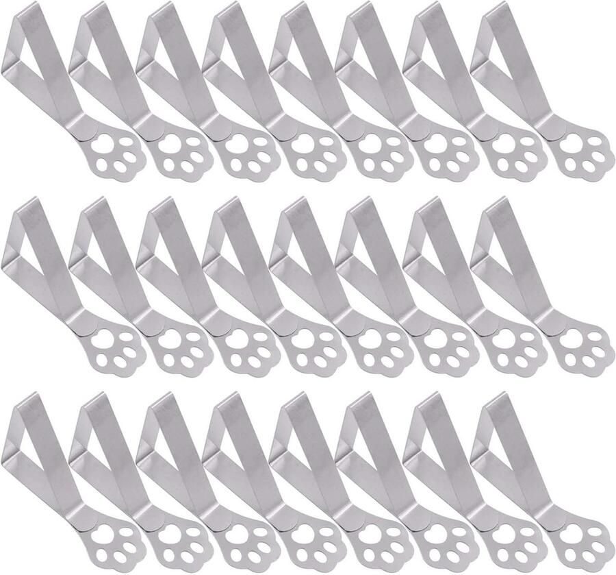 Roestvrijstalen Tafelkleed Clips Set van 24 met Kattenpootjes voor Dikke Tafels