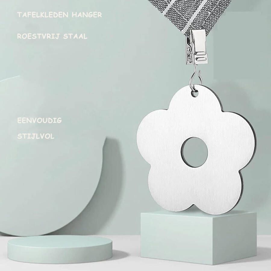 Roestvrijstalen Tafelkleed Gewichten Set van 8 Decoratieve Clips voor Outdoor Tafels Metalen Tafelkleed Houder Clips voor Thuis Tuin Keuken Camping Tafeldecoratie Essentieel