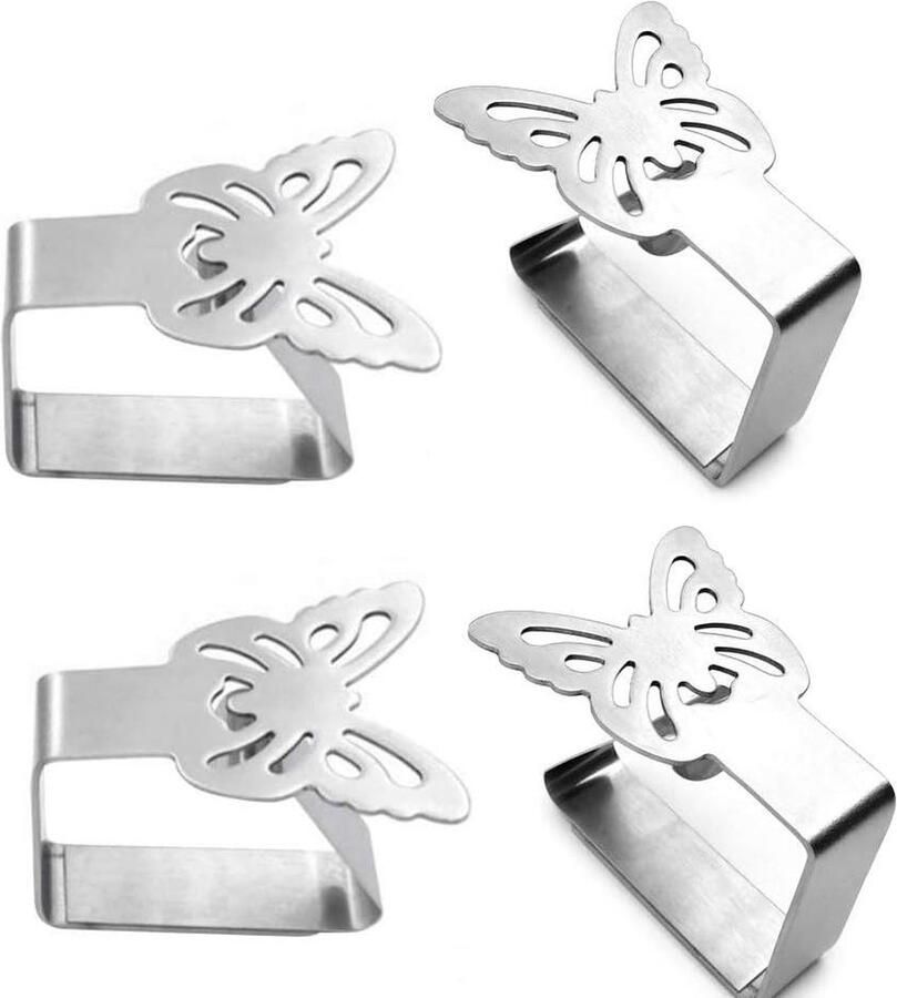 Roestvrijstalen Tafelkleed Klemmen 4 Stuks Tafelkleed Klemmen Vlinder Tafelkleed Klemmen Acryl Tablecloth Clamp