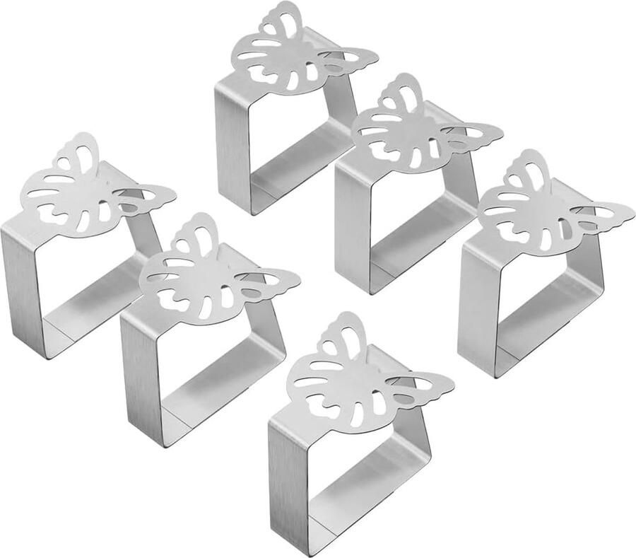 Luvetrex Roestvrijstalen Tafelkleed Klemmen Set van 6 Windbestendig en Antislip