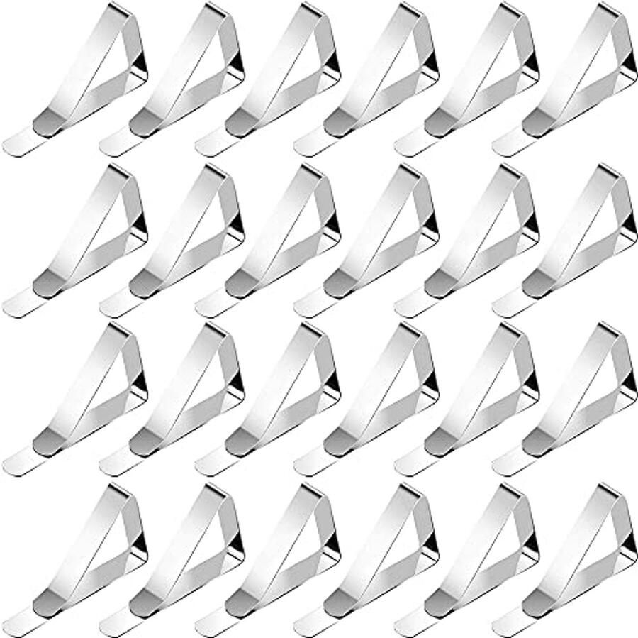 Roestvrijstalen tafelkleedclips set van 24 Ideaal voor buiten en binnen