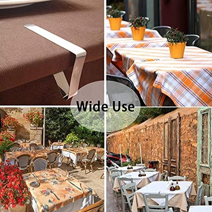 Roestvrijstalen tafelkleedklemmen voor stevige bevestiging van tafelkleed