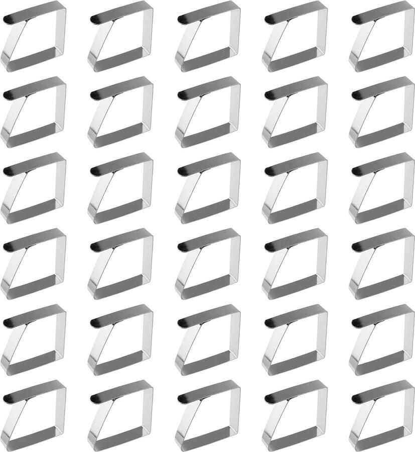Luvetrex Roestvrijstalen Tafelklemmen Set van 30 Voor Dikke Tafels en Tuinmeubilair