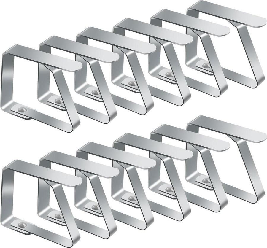 Roestvrijstalen tafelklemmen voor tafelkleed 12 stuks verstelbare tafelkleed clips voor buiten antislip tafelkleedklemmen voor tuin en keuken