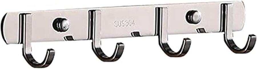 Roestvrijstalen Wandkapstok Met 4 Haken Moderne Kledinghaak Voor Entree Keuken Badkamer En Slaapkamer