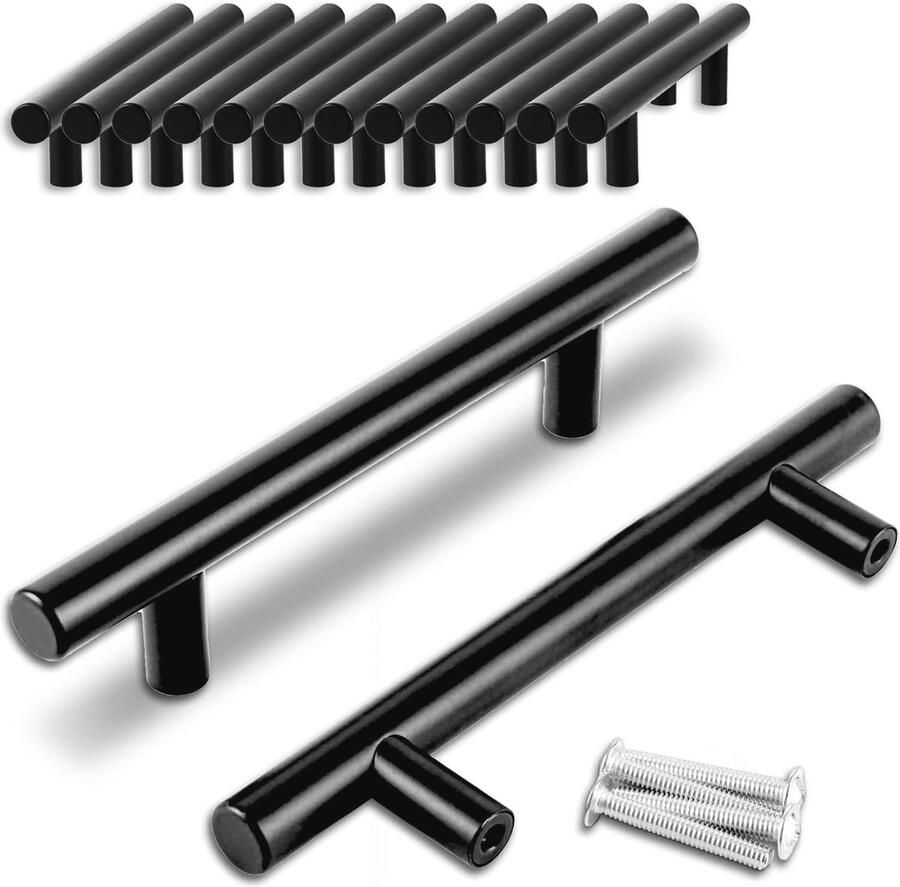 Roestvrijstalen Zwarte Meubelgrepen 96 mm Gatafstand voor Keuken en Kasten