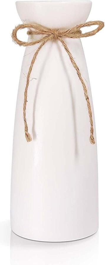 Rokrist Vaas wit keramische vaas voor pampasgras bloemenvaas in minimalistische stijl voor modern tafelrek woondecoratie geschikt voor open haard slaapkamer keuken woonkamer tafelopzetstukken bureau