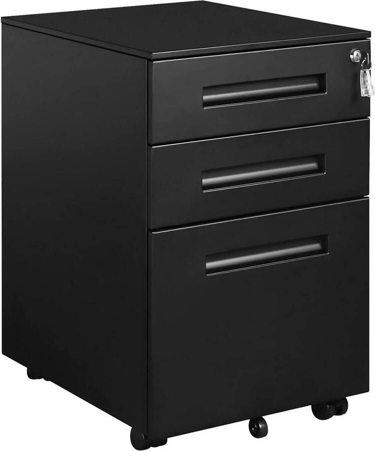 Rootz Living Rootz Rolcontainer Kantoorkast Mobiele Archiefkast Opbergunit Voorgemonteerd Veilige vergrendeling Soepele bediening Staal 45cm x 60cm x 39cm