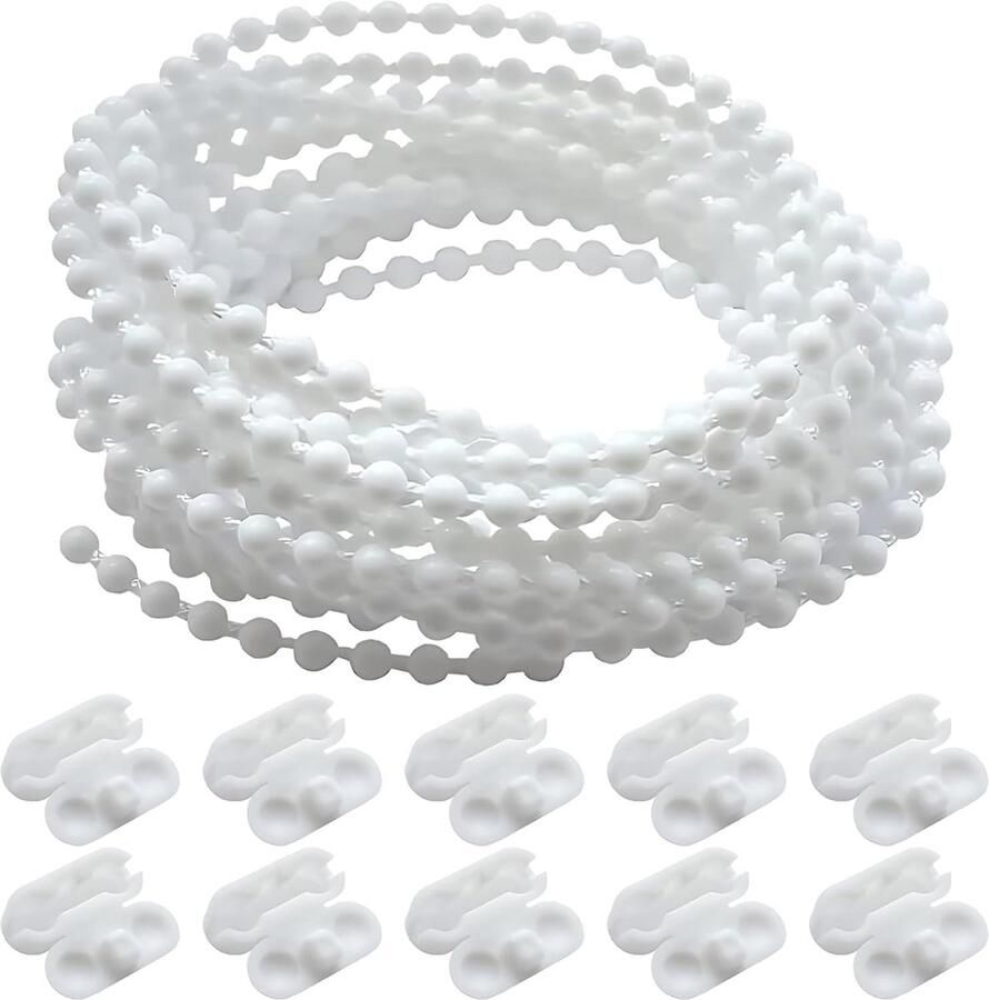 Rolgordijn Fittingen en Keten Accessoires 10 Meter Kunststof Kralenketting met Connectoren
