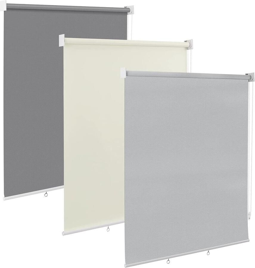 Rolgordijn voor buiten verticale zonwering balkonrolgordijn outdoorrolgordijn zichtwerend rolgordijn weerbestendig zonwering uv-bescherming verticaal zonnezeil reflecterende thermische functie voor ramen & deuren grijs 100 x 140 c
