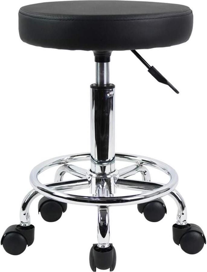 Hoogte verstelbare draaibare barkruk van kunstleer Zwart Moderne kantoorinrichting Kruk