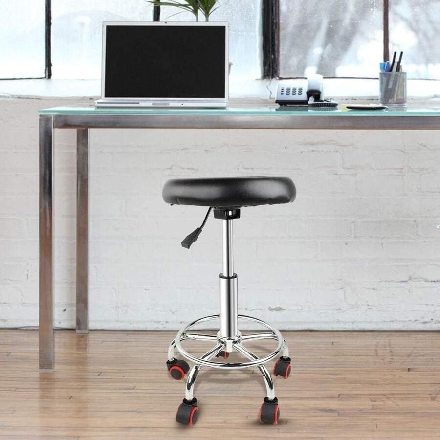 Rollende kruk met wielen Hoogte verstelbaar 32 cm diameter