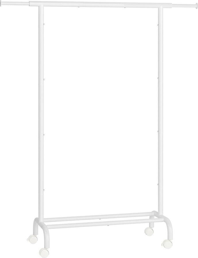 Rootz Living Rootz Rolling Clothes Rack Kledingrek Kledingorganizer Staal en kunststof 40 cm x (83-120 cm) x 156 cm Wolkenwit 2 9 kg