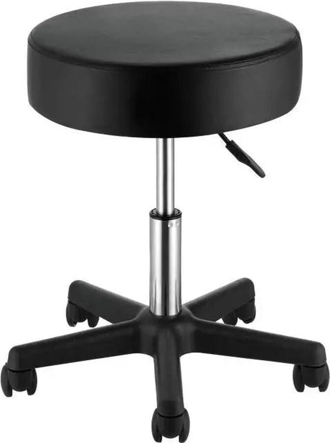 Rolling Stool Stoel Kruk Rolling Stool Zadelkruk 40 cm Diameter Rolling Ronde Kruk Verstelbaar 5 Zwenkwielen voor Bar Salon Kantoor