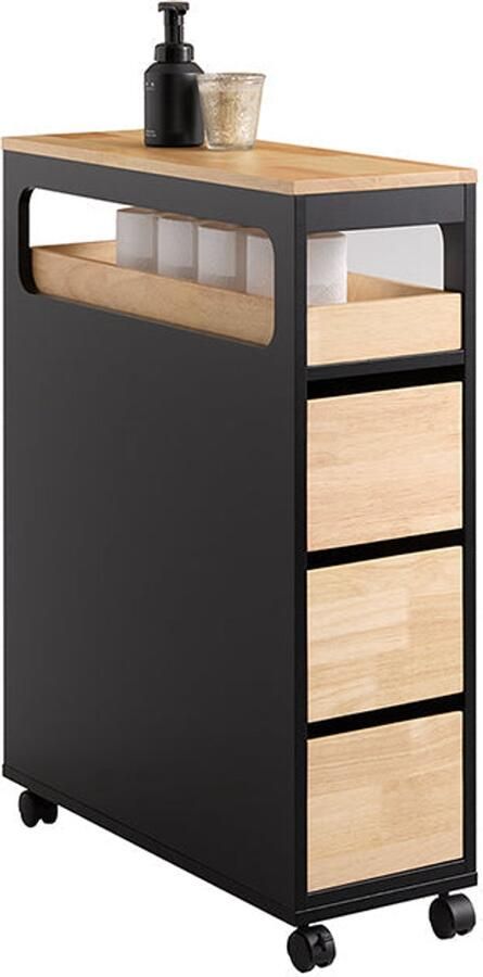 Rolling Storage Cart Mobile Storage Organizer Smalle ruimtekar veelzijdige opslag 24 cm x 82 cm x 65 cm