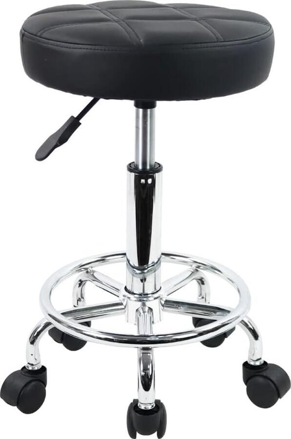 Rolstoel in hoogte verstelbaar draaibaar barkruk Werkkruk gemaakt van synthetisch leer Office kruk Oefen ontlasting zwart