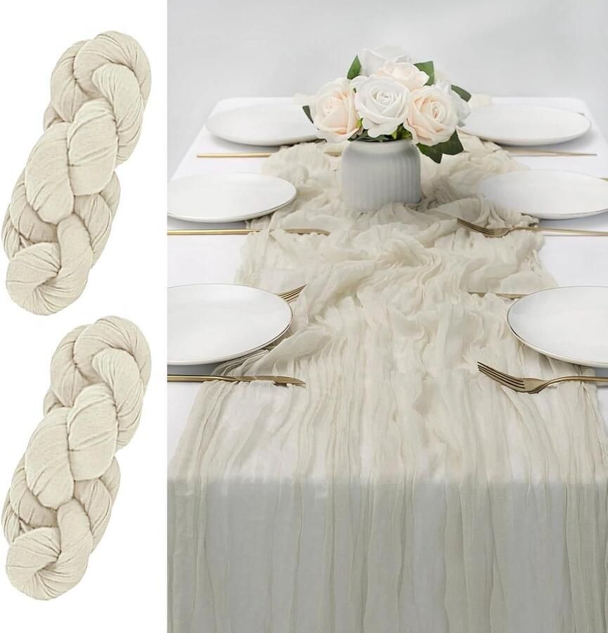 Romantische Tafelloper Polyester 300 x 90 cm