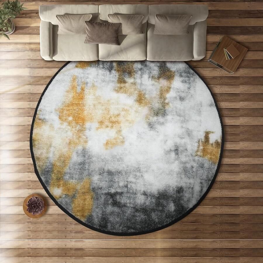 Goudkleurig grijs designertapijt modern antislip vloerkleed 200 cm