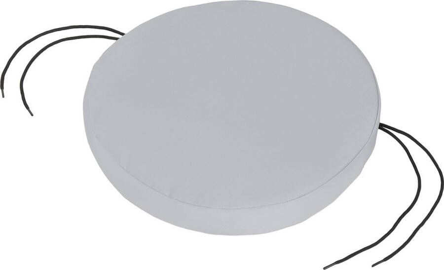 Rond bistro terrasstoel zitkussen voor buiten veilige bindsnoeren voor wegglijden en waterafstotend comfortabel duurzaam en licht (grijs