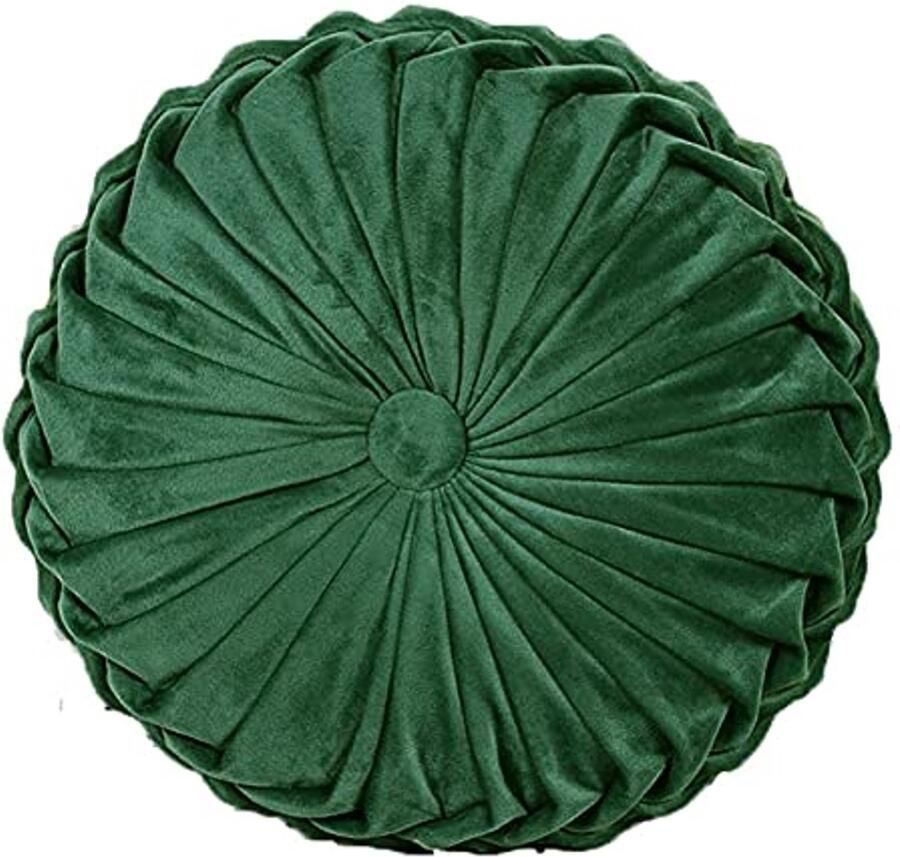 Rond Fluwelen Sierkussen voor Bank Stoel en Bed Smaragdgroen Decoratiekussen