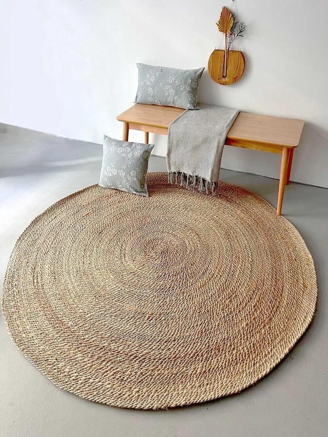 Rond jute tapijt 100% milieuvriendelijk 120CM