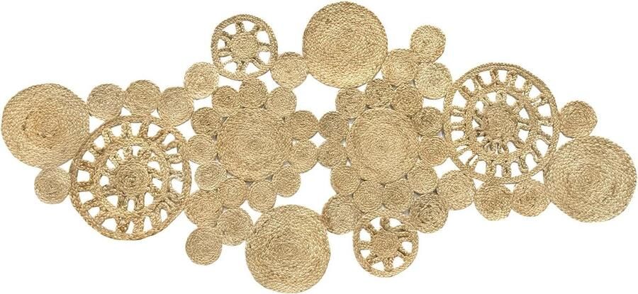 Rond Jute Tapijt Handgeweven Jutevloerkleed voor Woonkamer Slaapkamer en Hal (170 x 80 cm)