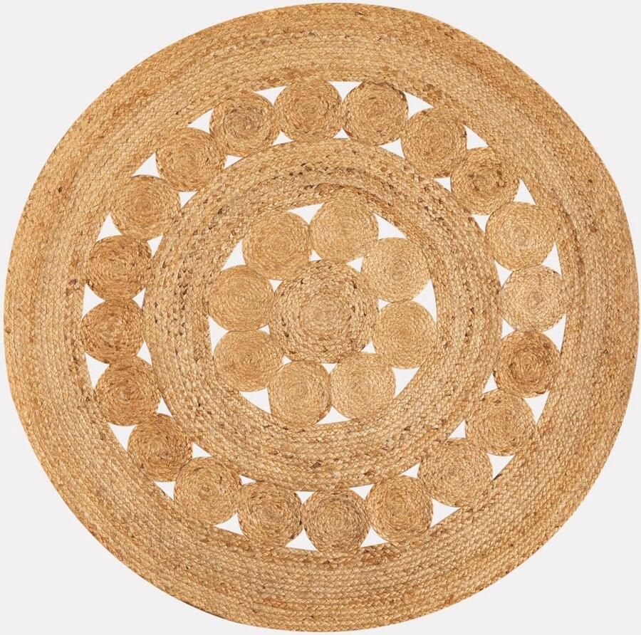 Rond jute tapijt milieuvriendelijk 150CM natuurlijk