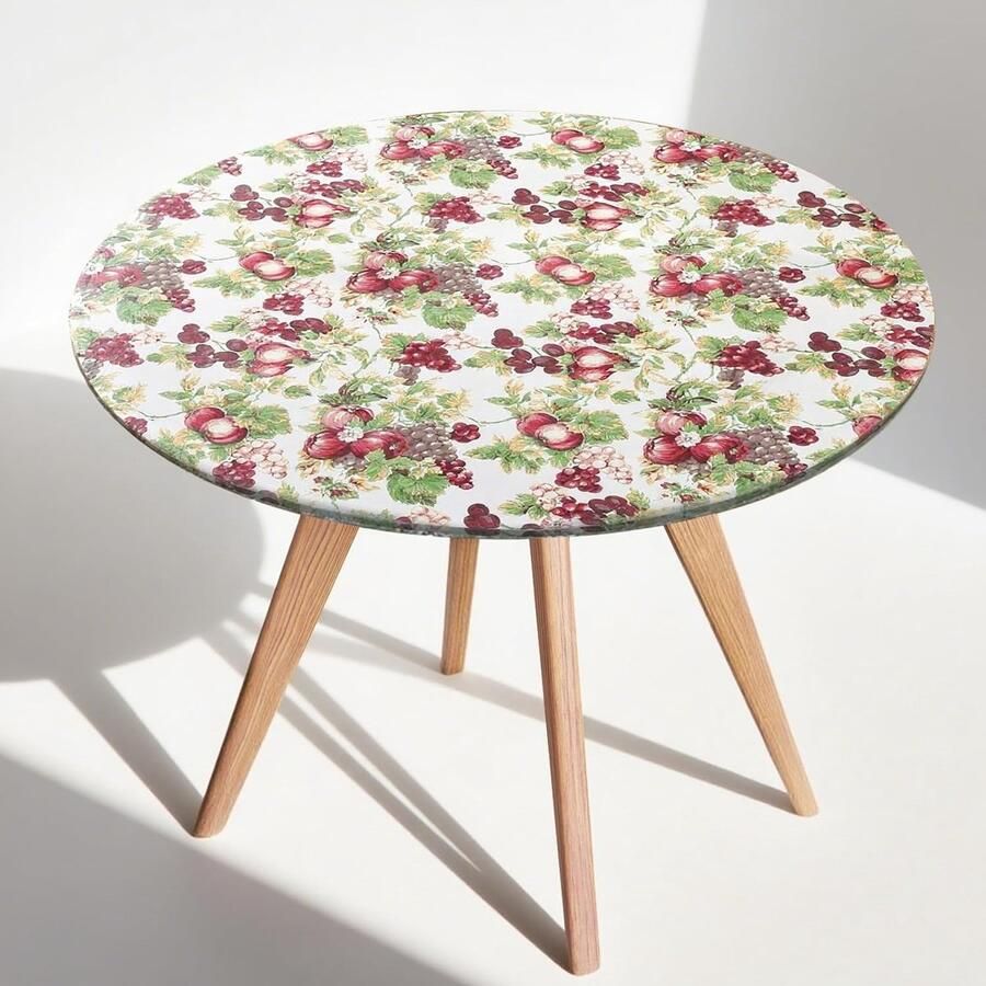 Rond PVC Tafelkleed Waterdicht en Oliebestendig 1 stuk Geschikt voor Tafel 90-110 cm