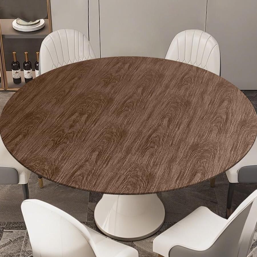 Rond PVC Tafelkleed Waterdicht en Oliebestendig 1 stuk Geschikt voor Tafel 90-110 cm