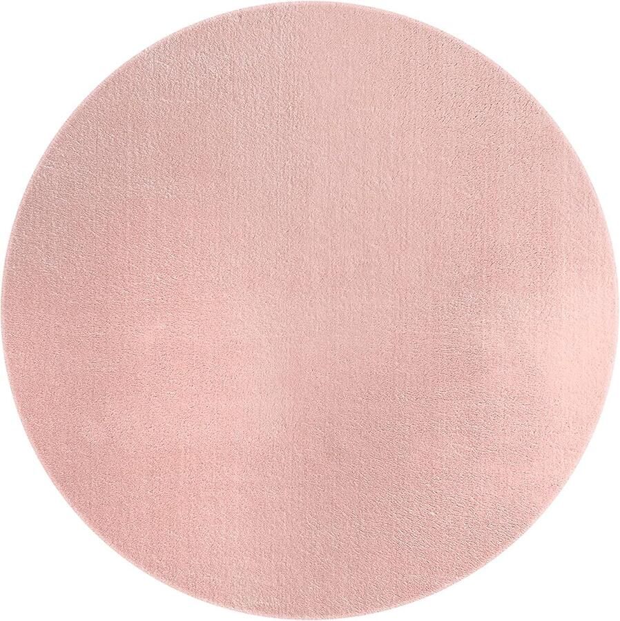 Rond Roze Tapijt 120x120 cm Modern en Zacht Effen