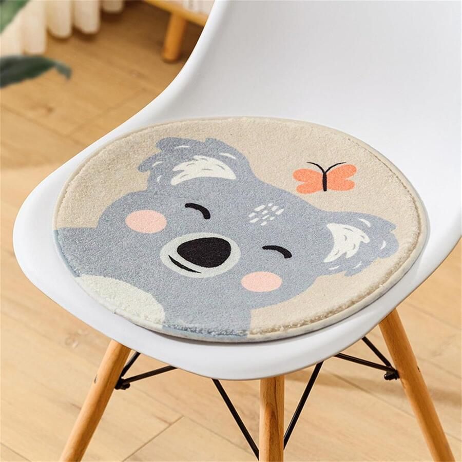 Rond stoelkussen zitkussen kinderen zitkussen wasbaar zacht zitkussen comfort stoelkussen voor buiten en binnen tuinstoel koala 30 x 30 cm