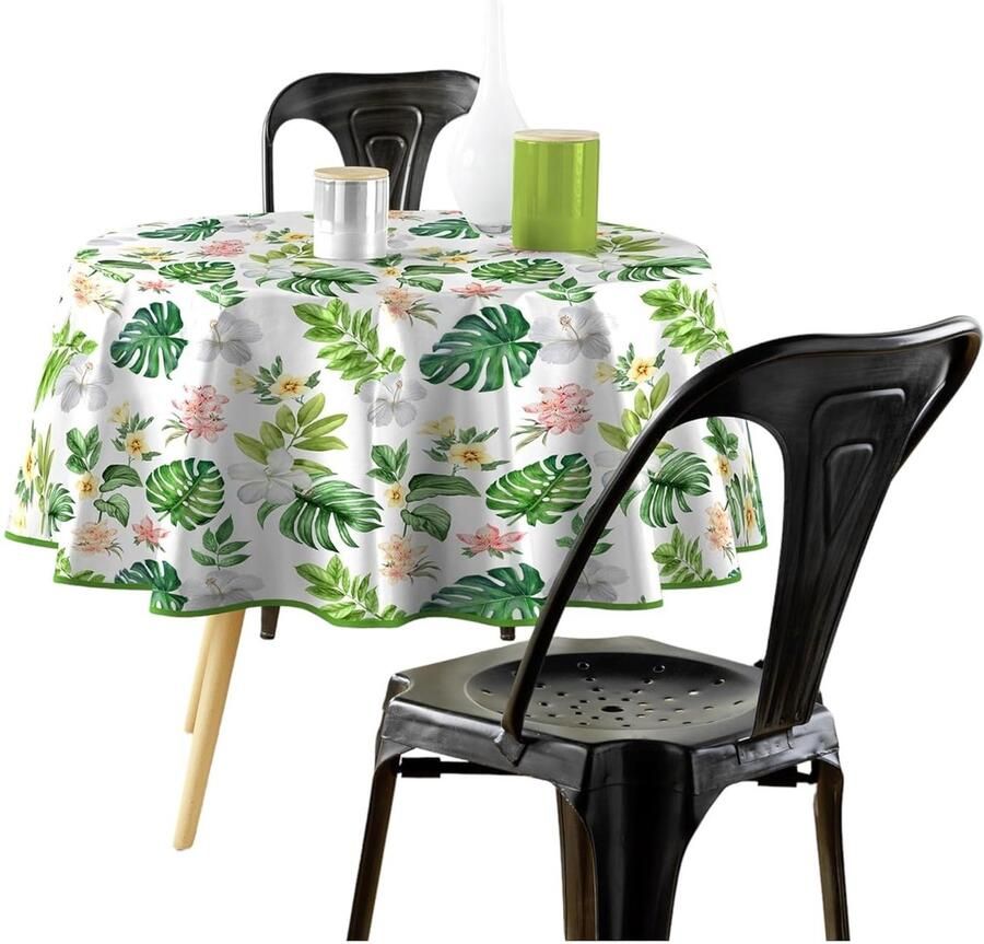 Rond tafelkleed 160 cm bedrukt PVC onderhoudsvriendelijk