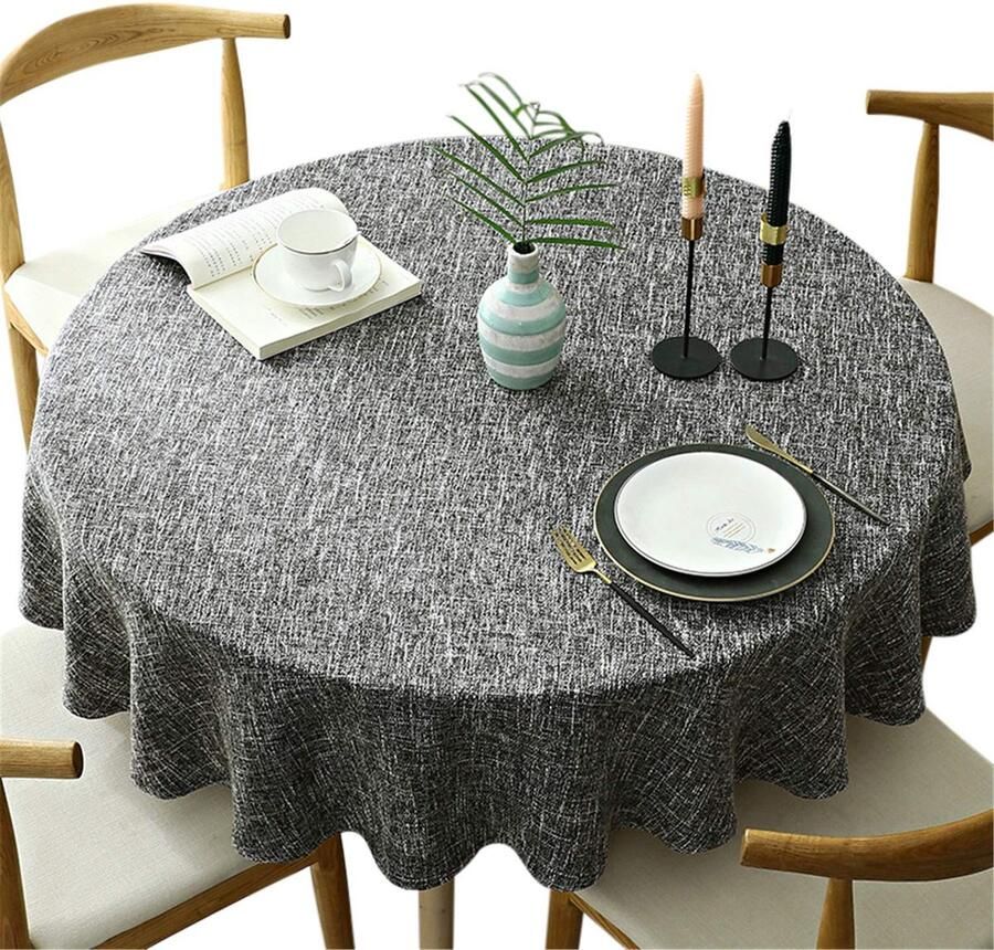 Rond Tafelkleed Elegant en Duurzaam 1 stuk 100% Katoen 160 cm