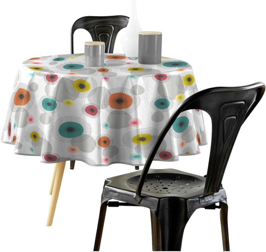Rond tafelkleed Feria 160 cm duurzaam PVC onderhoudsvriendelijk