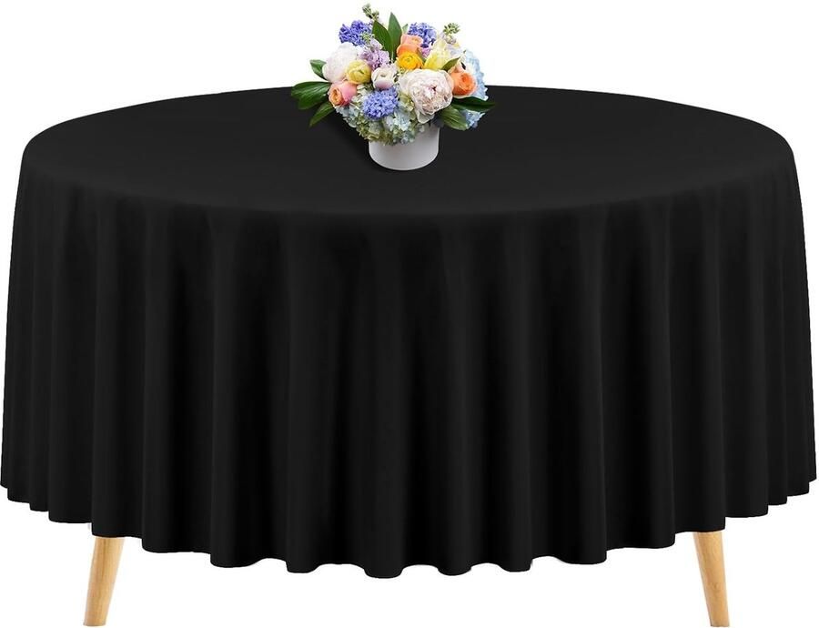 Rond Tafelkleed Polyester 1 stuk Wit 108 inch