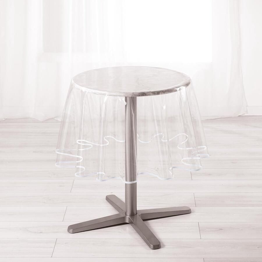 Rond tafelkleed PVC 180 cm Wit Handwas aanbevolen