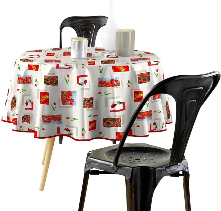 Rond Tafelkleed PVC Fotoprint Diameter 160 cm Tulp