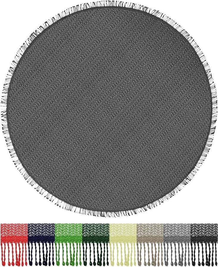 Rond Tafelkleed voor Tuin en Balkon Weerbestendig en Antislip 140 cm Grijs