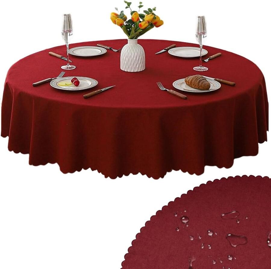 Rond tafelkleed waterdicht en oliebestendig 120 cm polyester