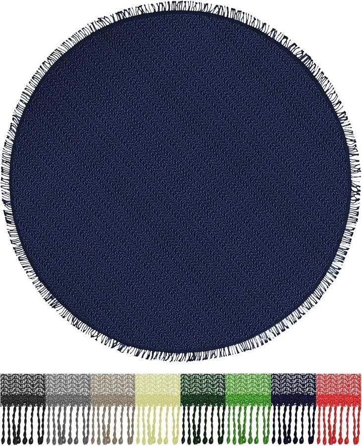 Rond tafelkleed weerbestendig en antislip 140 cm blauw