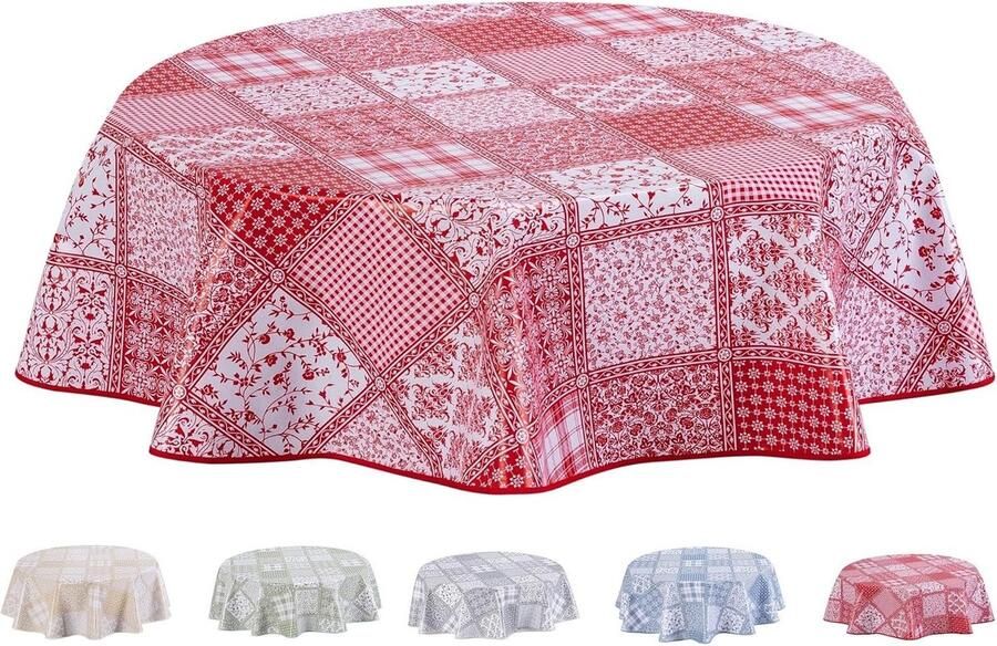 Rond tafelzeil 140 cm rood pvc