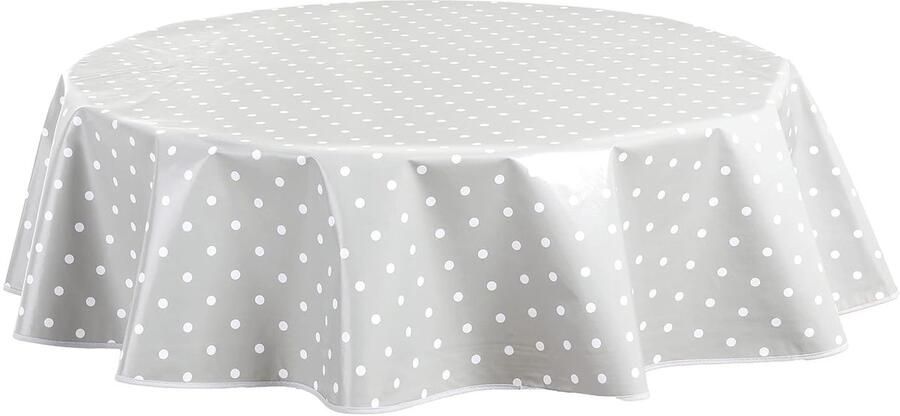 Rond Tafelzeil PVC Eenvoudig Schoonmaken 1 stuk Lichtgrijs 140 cm