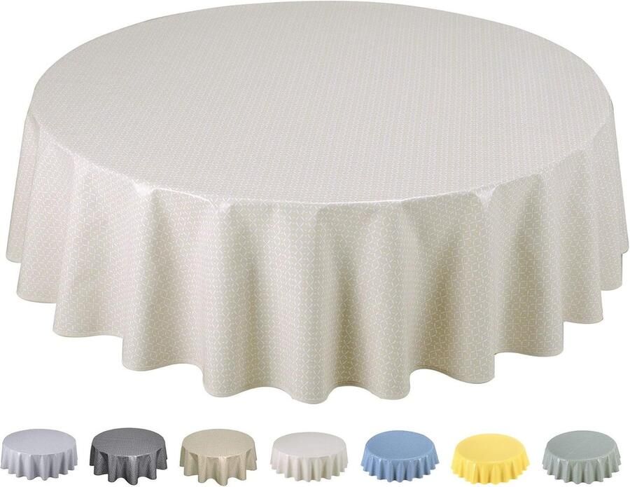 Rond tafelzeil van pvc 140 cm beige
