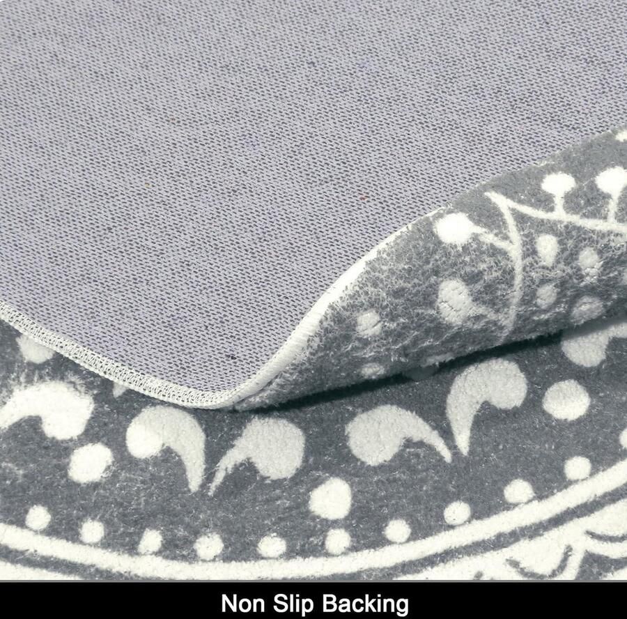 Rond tapijt 120 cm Donkergrijs Shaggy Ultra Soft Touch Tapijt Wasbaar Antislip Pluizig Woondecoratie Tapijt voor Woonkamer en Slaapkamer vloerkleed